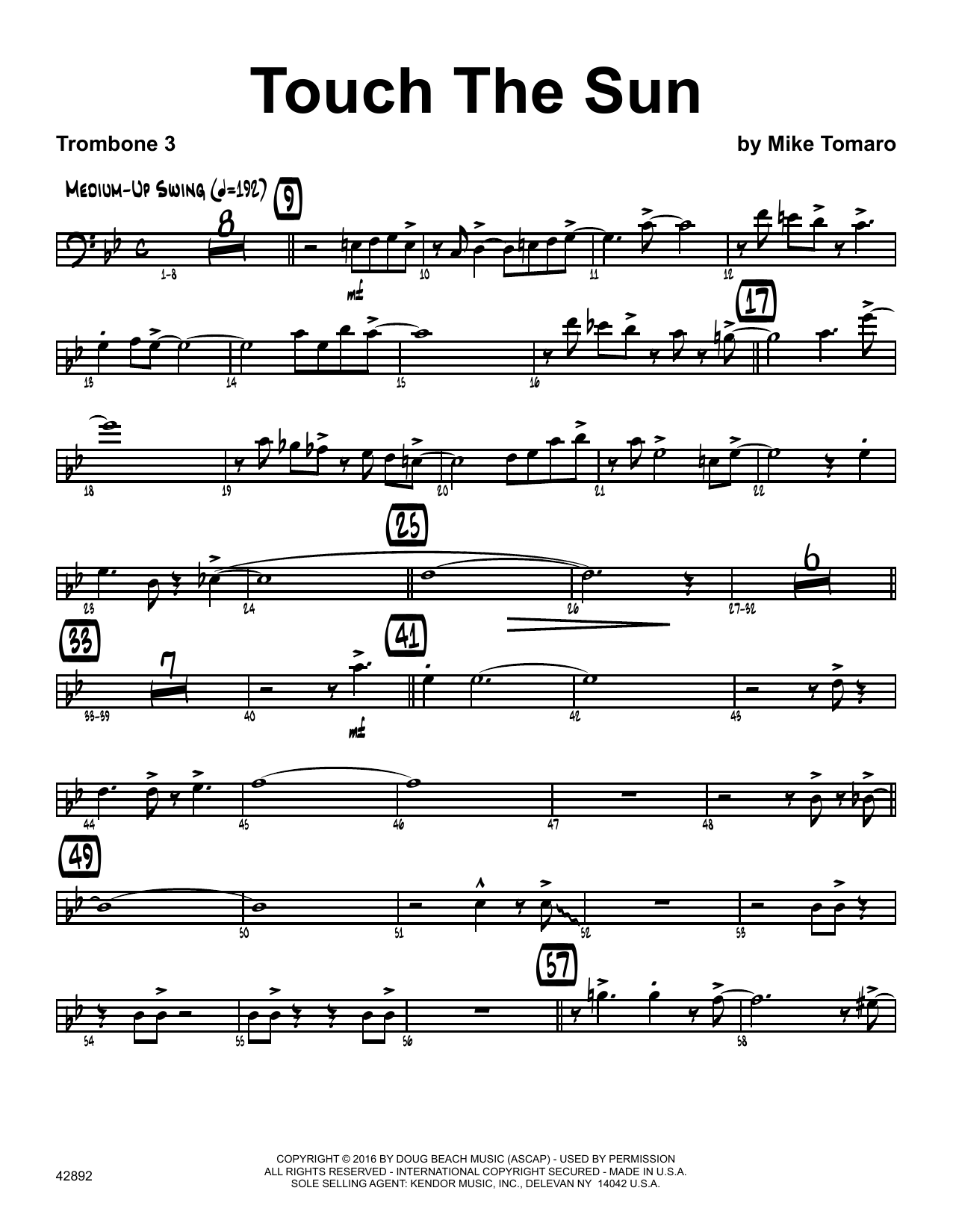 Download Mike Tomaro Touch The Sun - 3rd Trombone Sheet Music