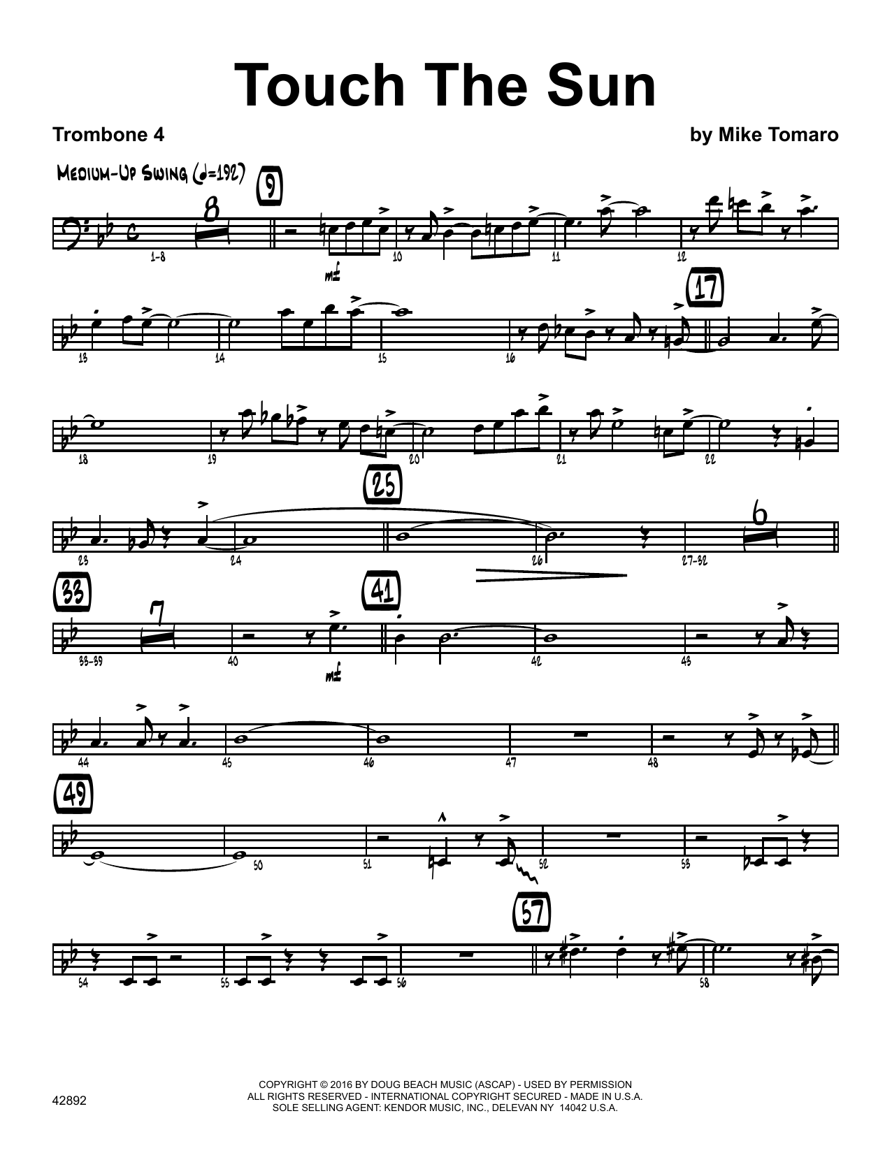 Download Mike Tomaro Touch The Sun - 4th Trombone Sheet Music