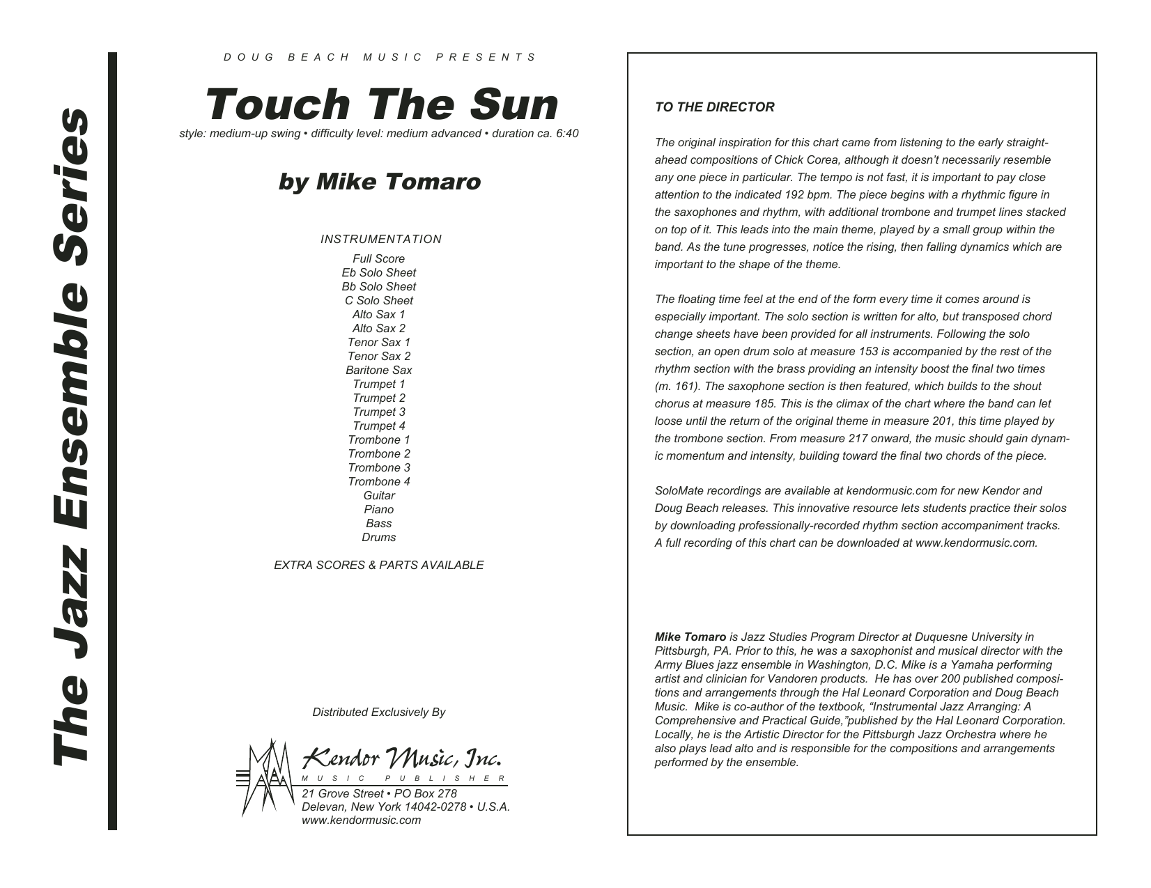 Download Mike Tomaro Touch The Sun - Full Score Sheet Music