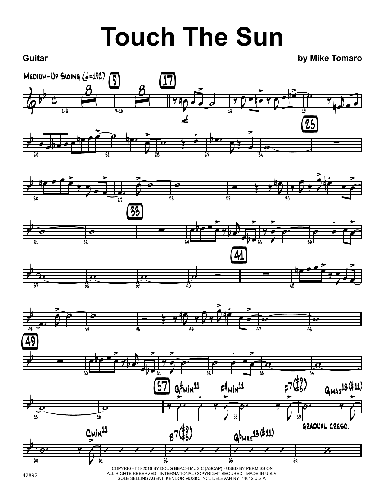 Download Mike Tomaro Touch The Sun - Guitar Sheet Music