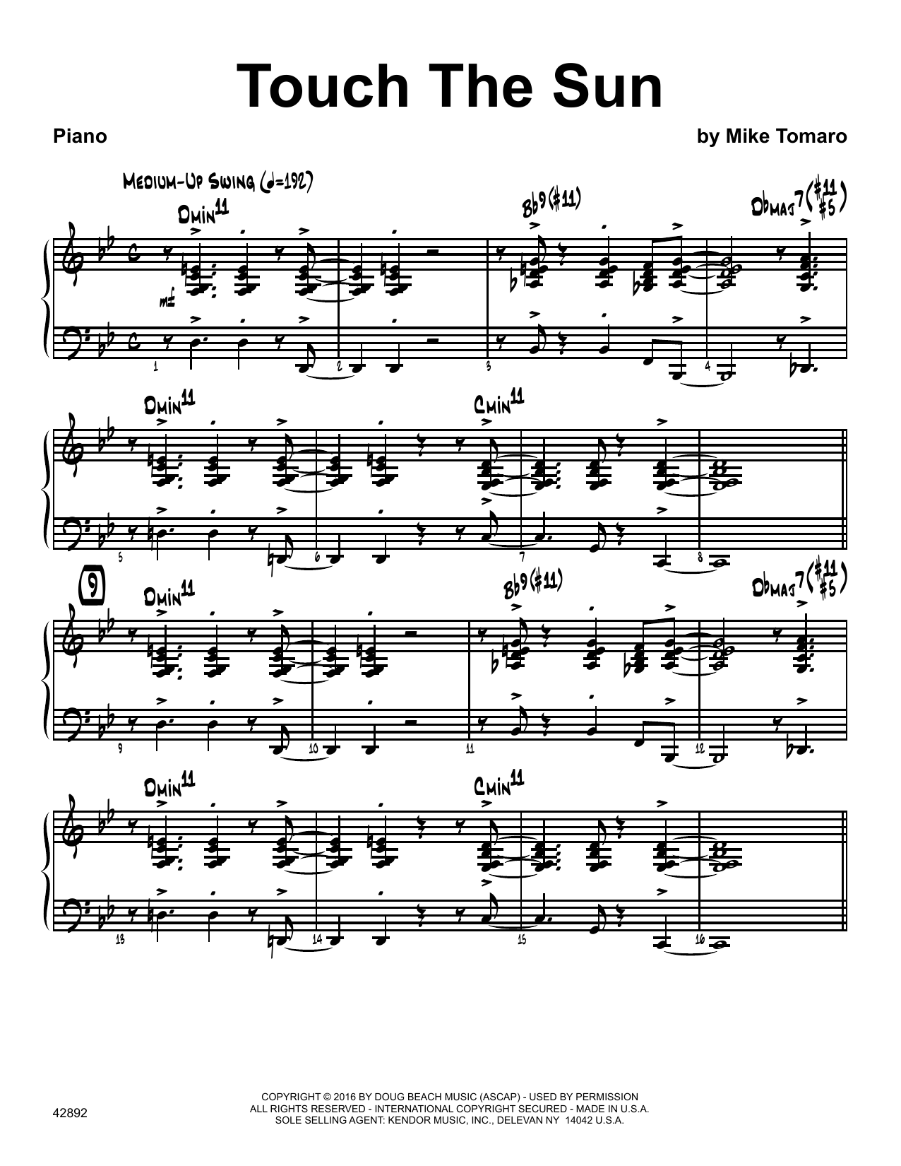 Download Mike Tomaro Touch The Sun - Piano Sheet Music