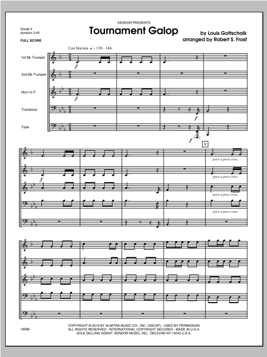 Download Frost Tournament Galop - Full Score Sheet Music