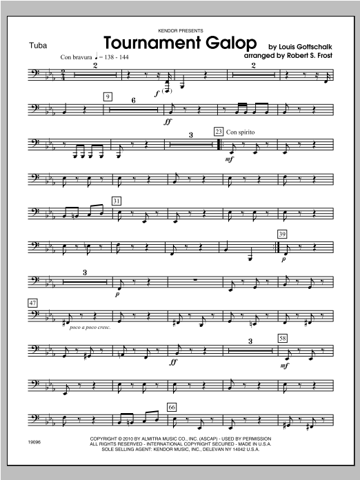 Download Frost Tournament Galop - Tuba Sheet Music