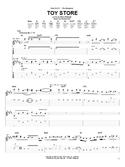 Download O.A.R. Toy Store Sheet Music
