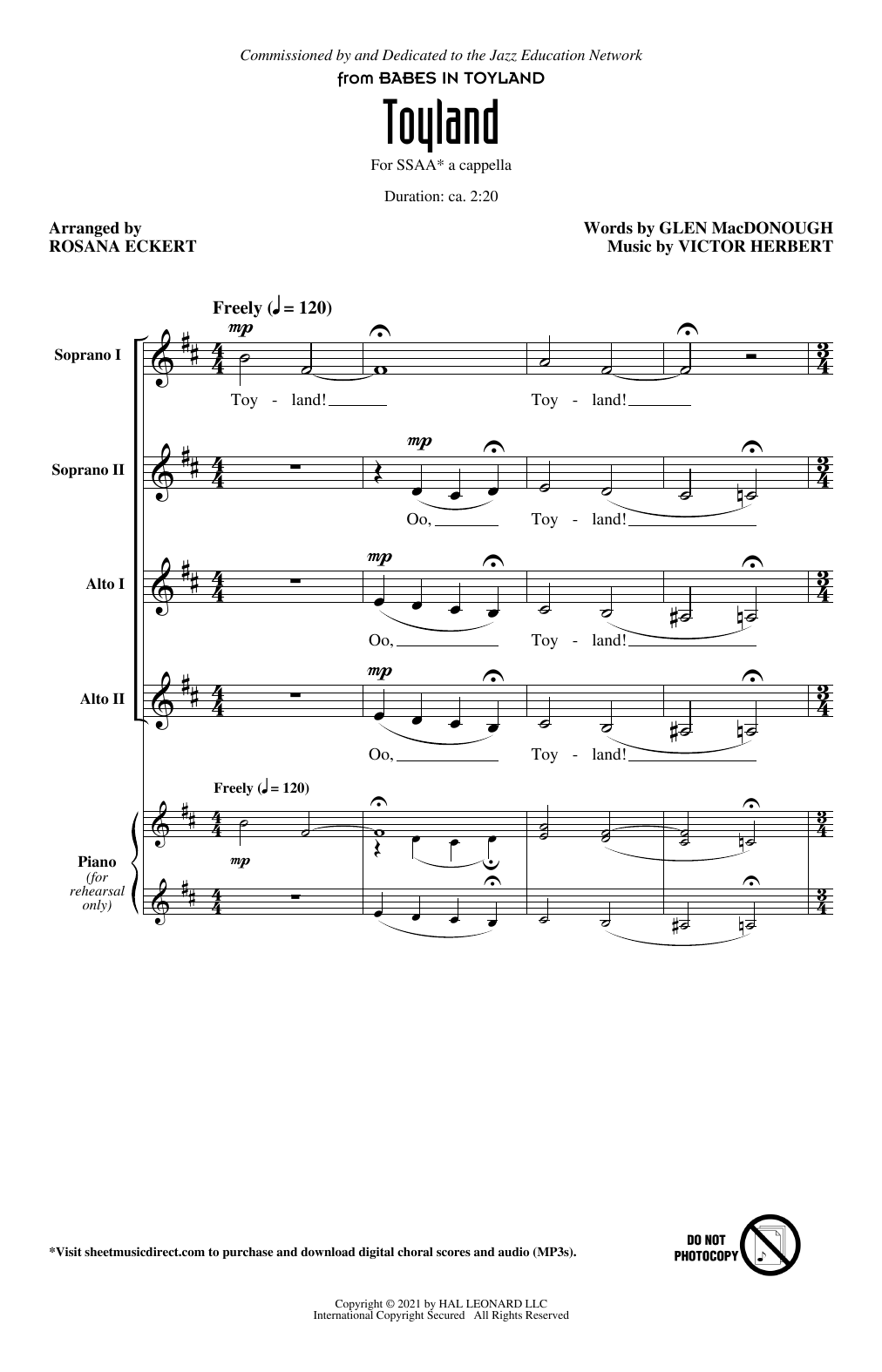 Download Glen MacDonough and Victor Herbert Toyland (from Babes In Toyland) (arr. R Sheet Music