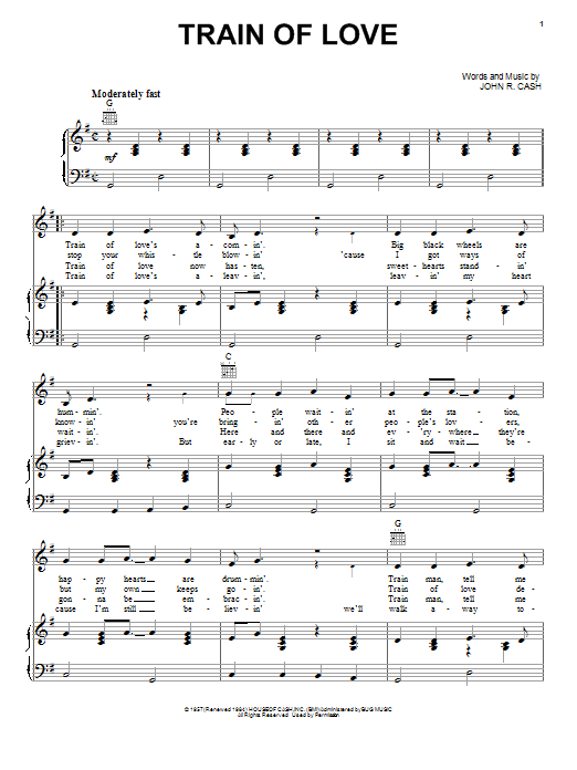 Download Johnny Cash Train Of Love Sheet Music
