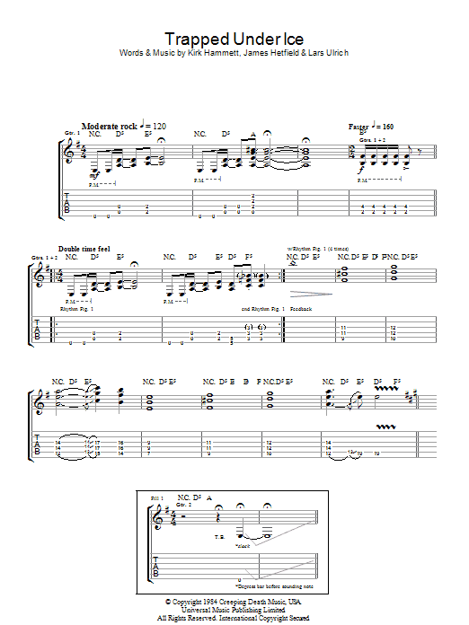 Download Metallica Trapped Under Ice Sheet Music