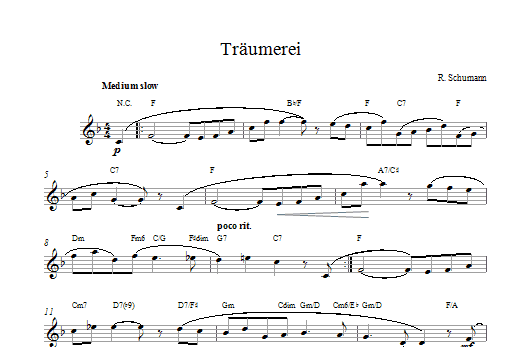 Robert Schumann Traumerei Op.15 No.7 sheet music notes printable PDF score