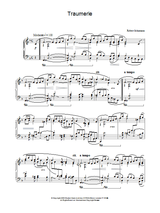 Download Robert Schumann Traumerie Sheet Music