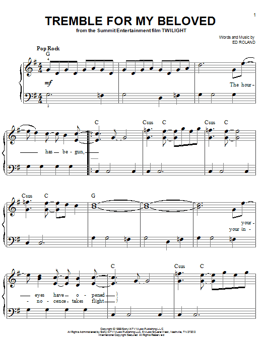 Download Collective Soul Tremble For My Beloved Sheet Music