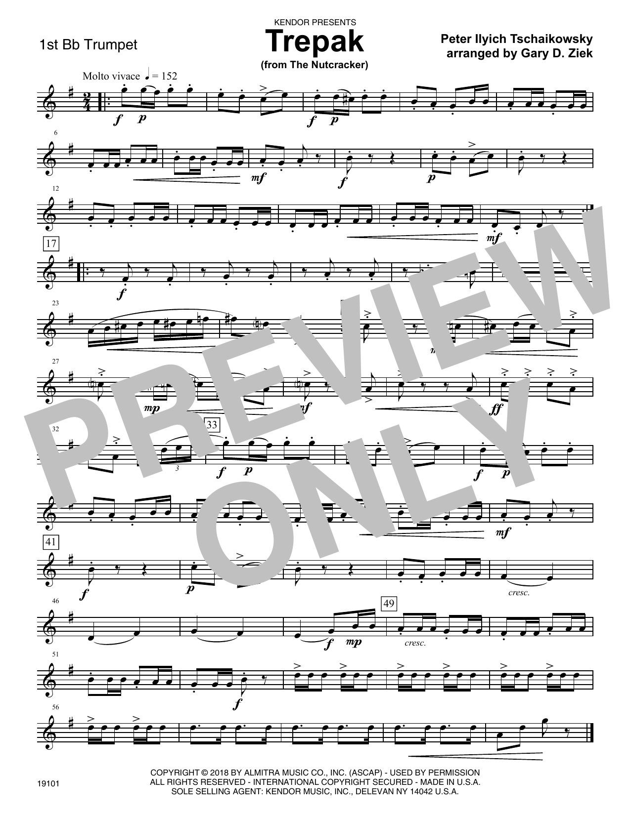 Download Gary Ziek Trepak (from The Nutcracker) - 1st Bb T Sheet Music