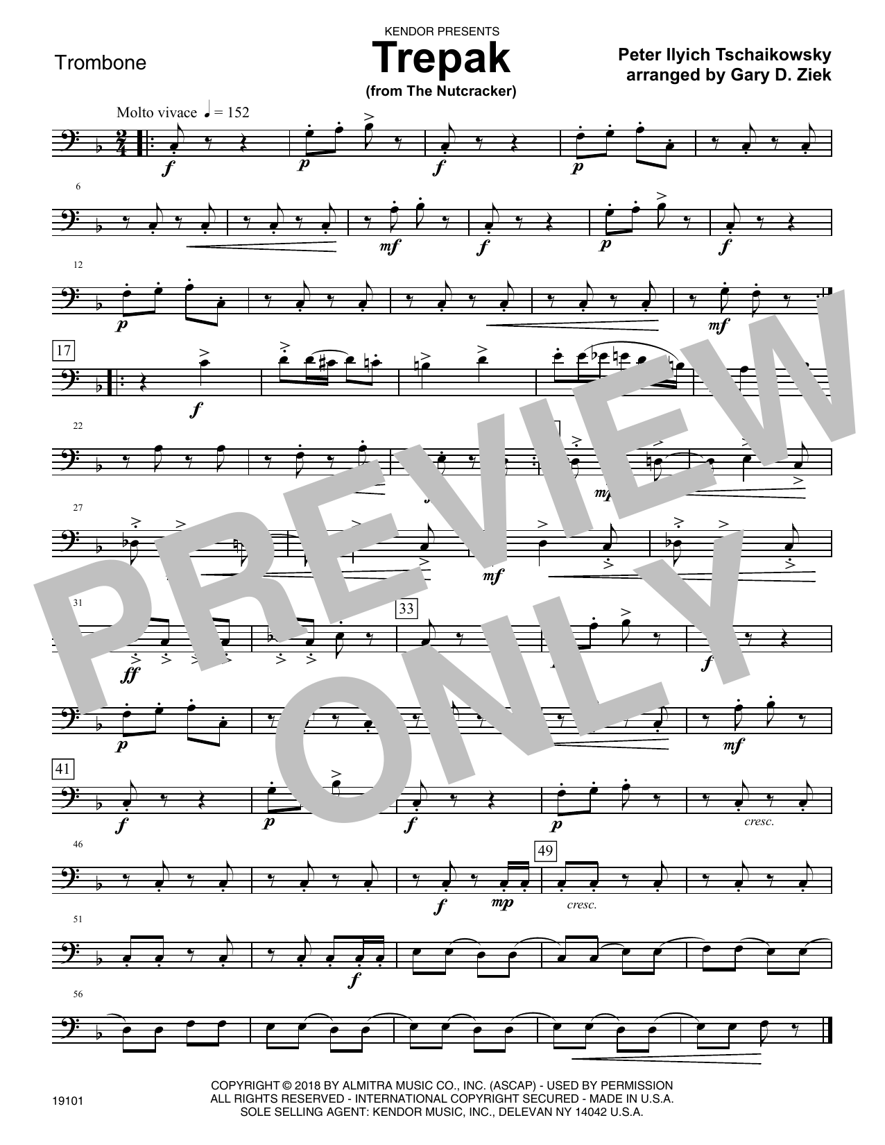 Download Gary Ziek Trepak (from The Nutcracker) - Trombone Sheet Music