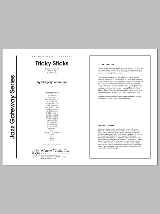Download Yasinitsky Tricky Sticks - Full Score Sheet Music