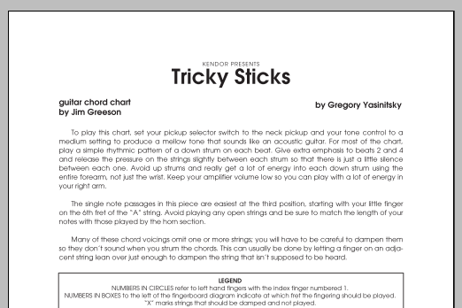 Download Yasinitsky Tricky Sticks - Guitar Chord Chart Sheet Music