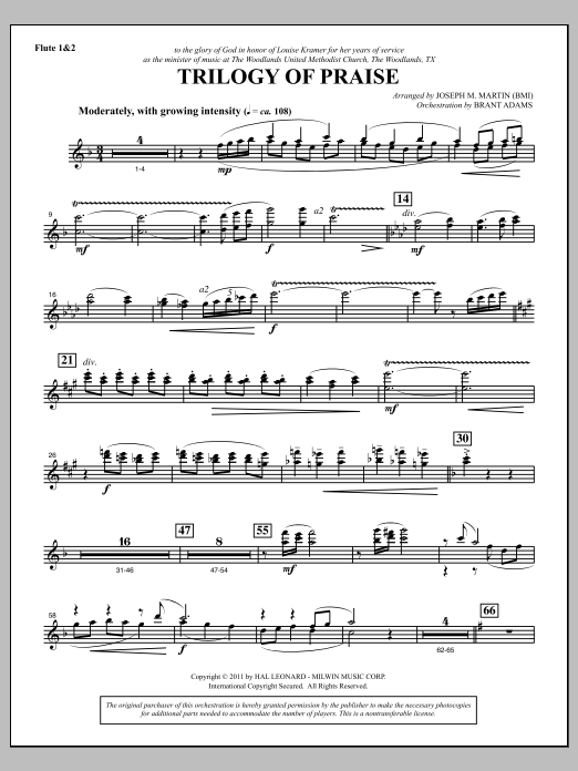 Download Joseph M. Martin Trilogy Of Praise - Flute 1 & 2 Sheet Music