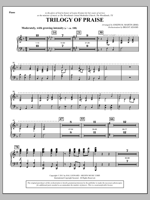Download Joseph M. Martin Trilogy Of Praise - Piano Sheet Music