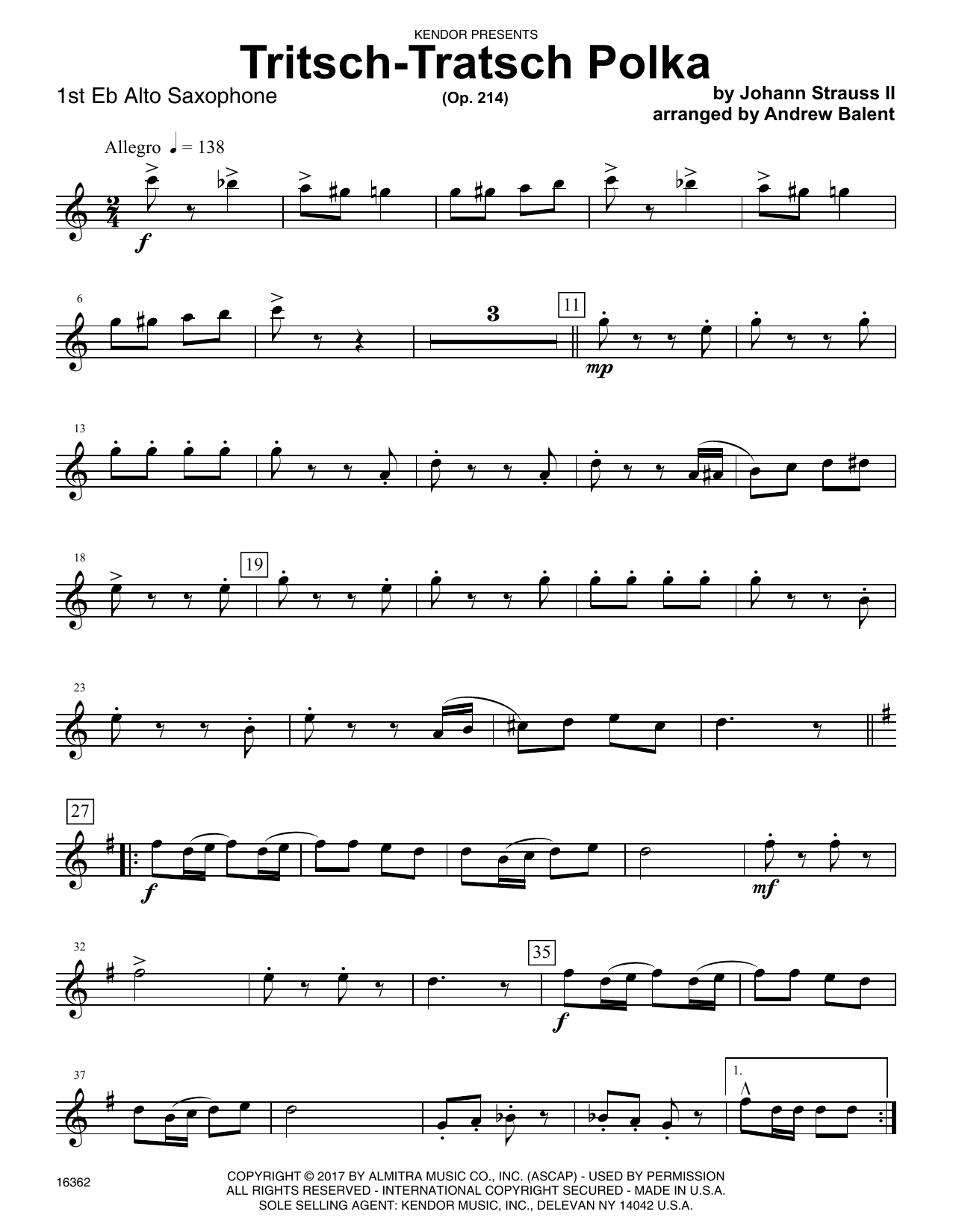 Download Andrew Balent Tritsch-Tratsch Polka (Op. 214) - 1st E Sheet Music