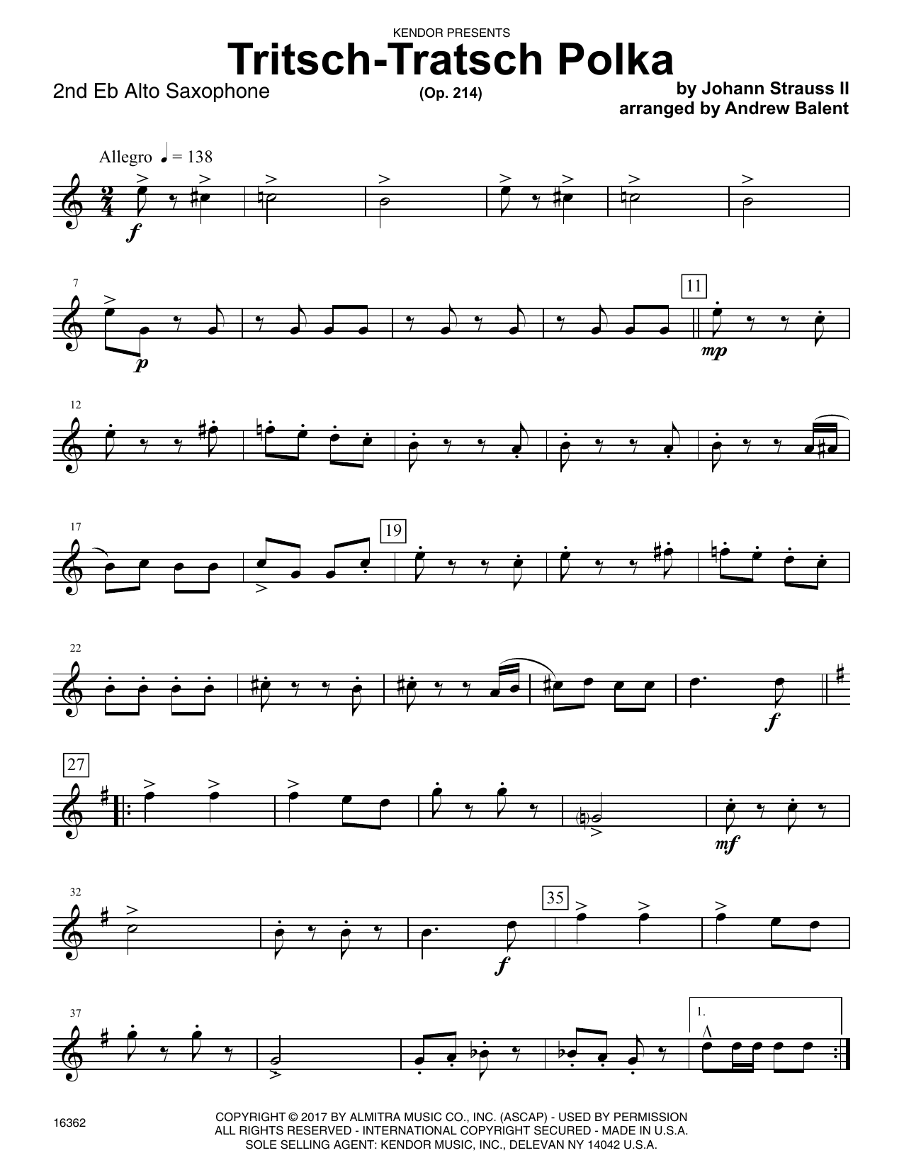 Download Andrew Balent Tritsch-Tratsch Polka (Op. 214) - 2nd E Sheet Music