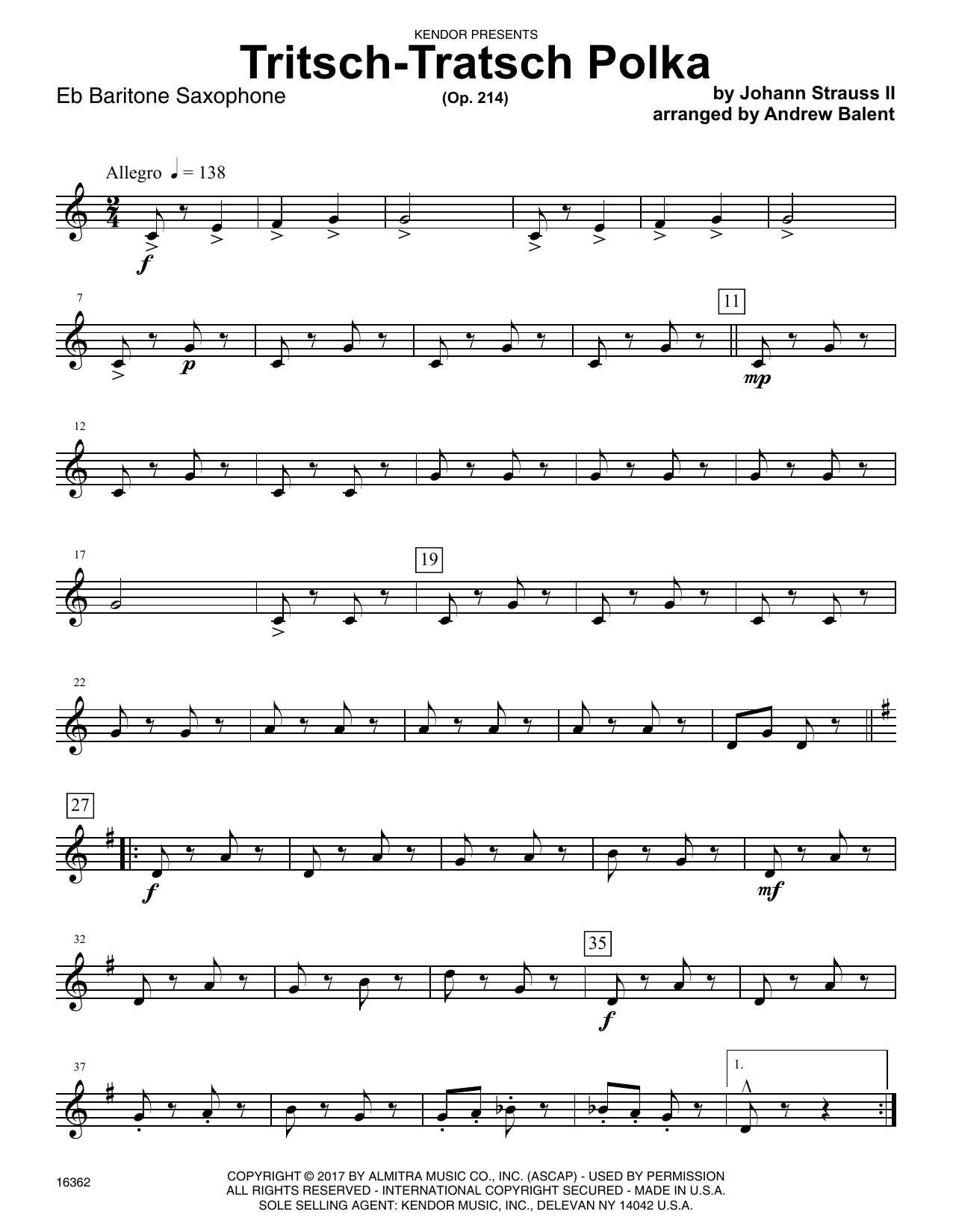 Download Andrew Balent Tritsch-Tratsch Polka (Op. 214) - Eb Ba Sheet Music