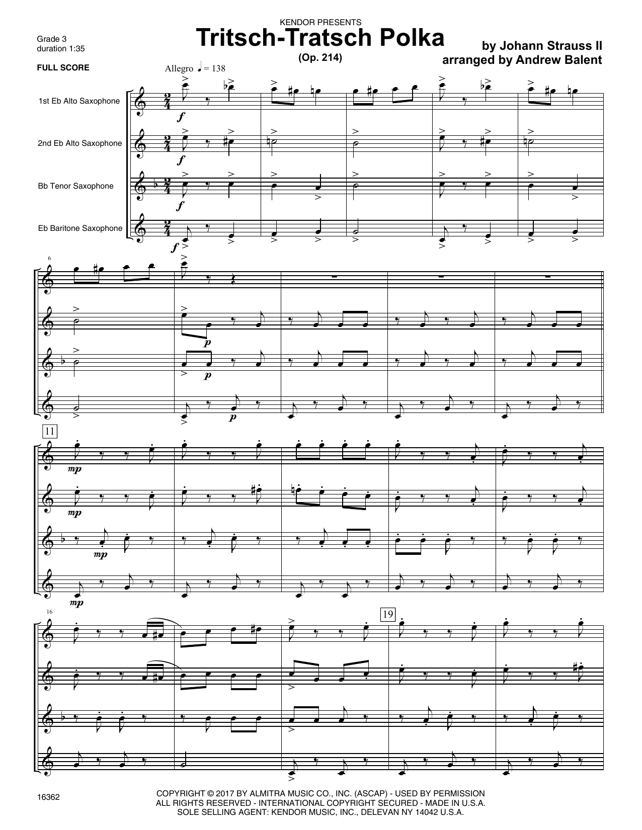 Download Andrew Balent Tritsch-Tratsch Polka (Op. 214) - Full Sheet Music