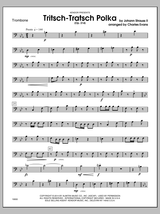 Download Charles Evans Tritsch-Tratsch Polka (Op. 214) - Tromb Sheet Music