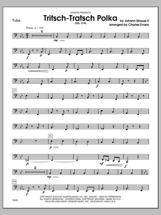 Download Charles Evans Tritsch-Tratsch Polka (Op. 214) - Tuba Sheet Music