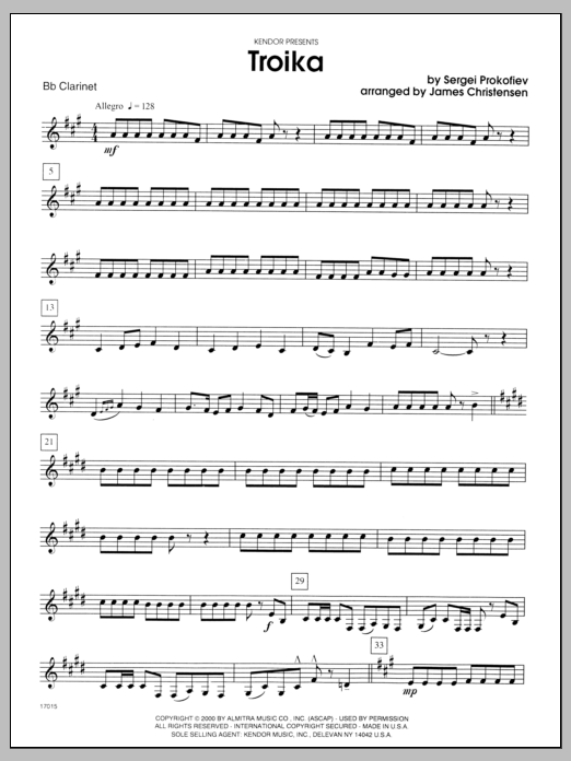 Download Christensen Troika - Bb Clarinet Sheet Music