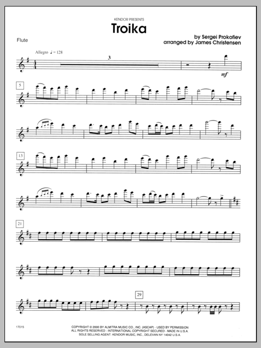 Download Christensen Troika - Flute Sheet Music