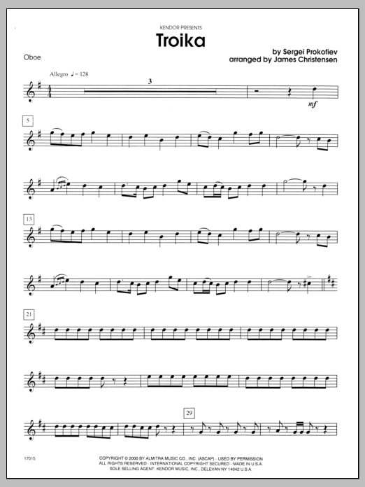 Download Christensen Troika - Oboe Sheet Music