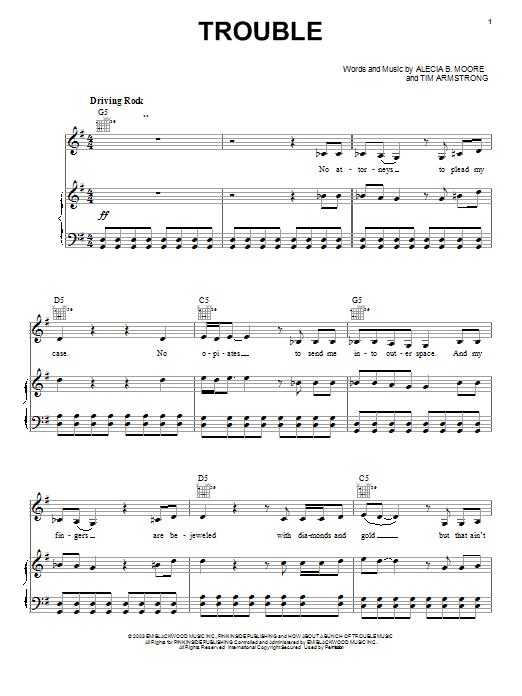 Download Pink Trouble Sheet Music