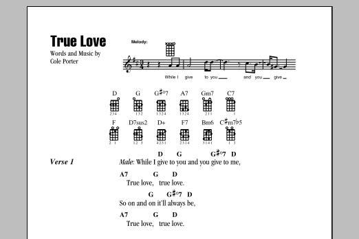 Download Cole Porter True Love Sheet Music