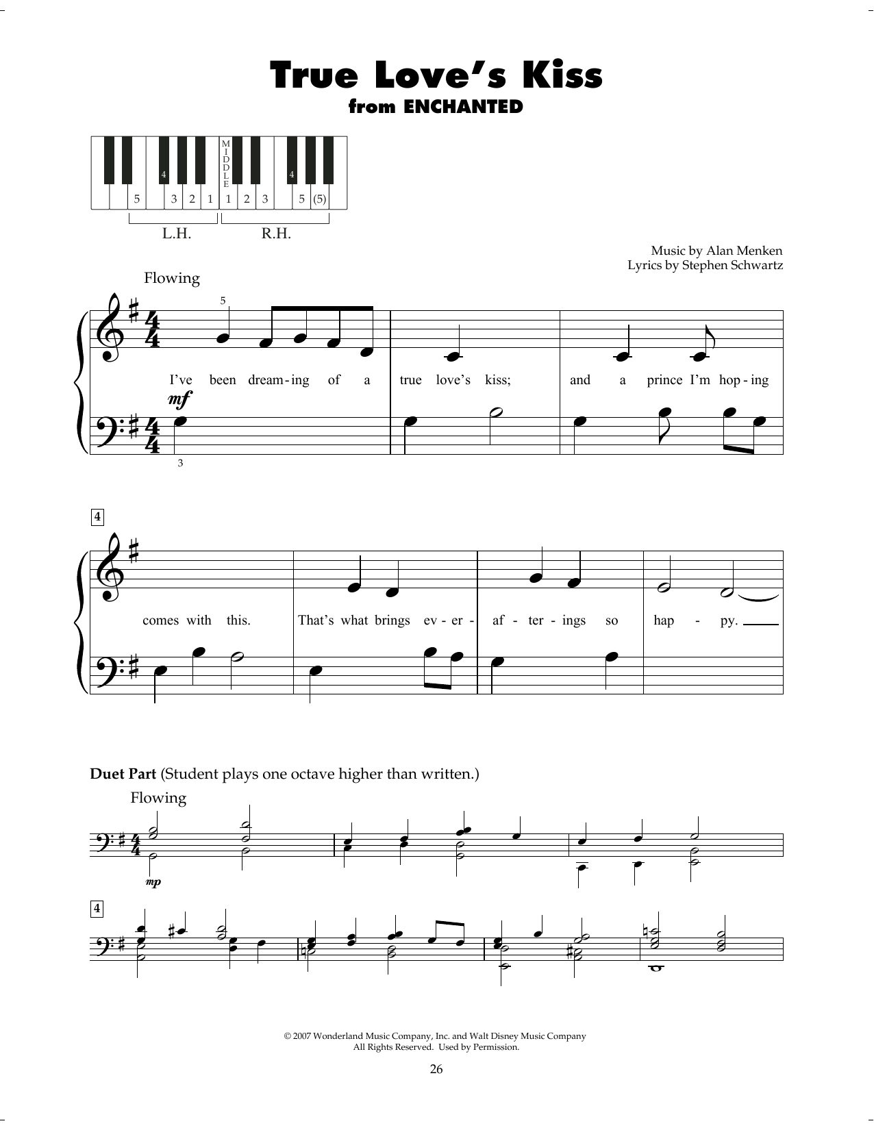 Amy Adams True Love's Kiss (from Enchanted) sheet music notes printable PDF score