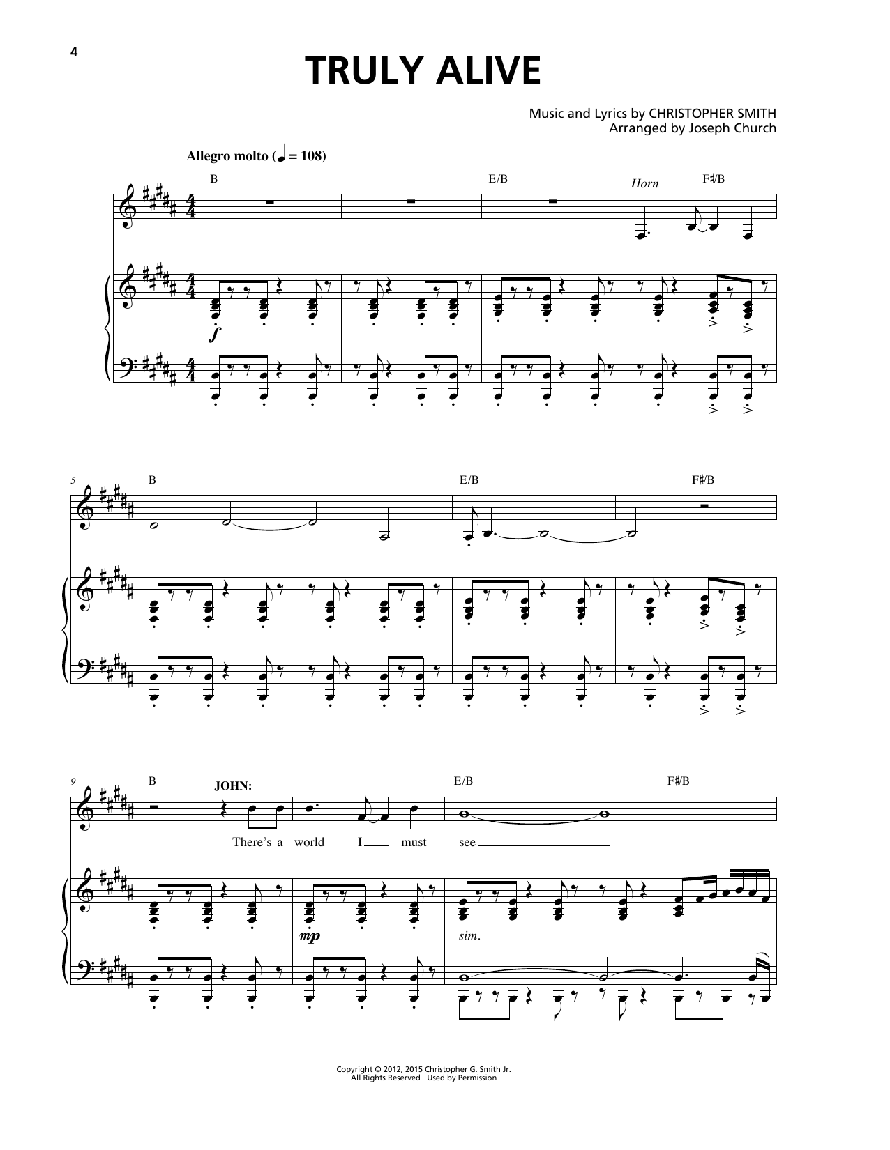 Download Christopher Smith Truly Alive Sheet Music