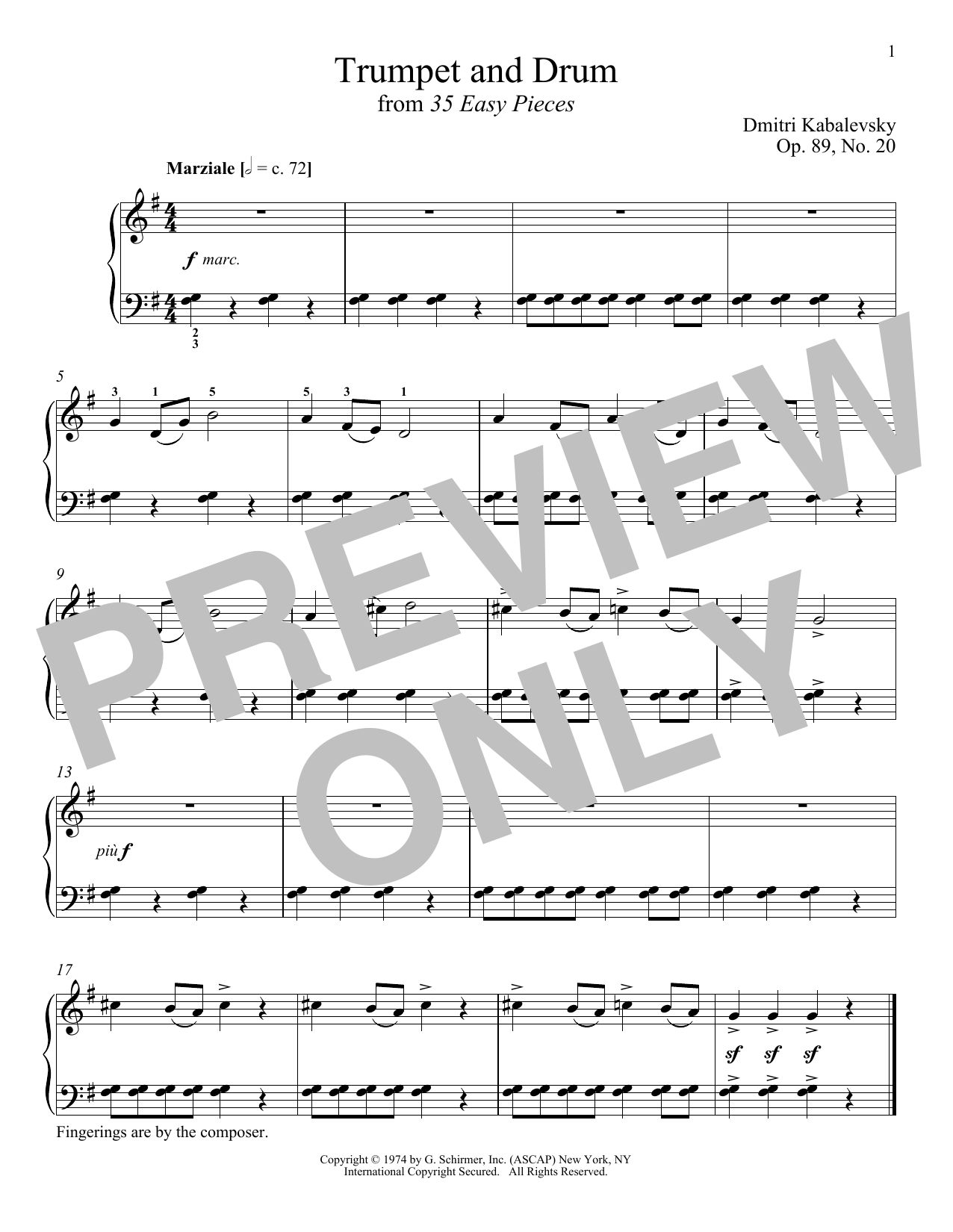 Download Dmitri Kabalevsky Trumpet And Drum, Op. 89, No. 20 Sheet Music
