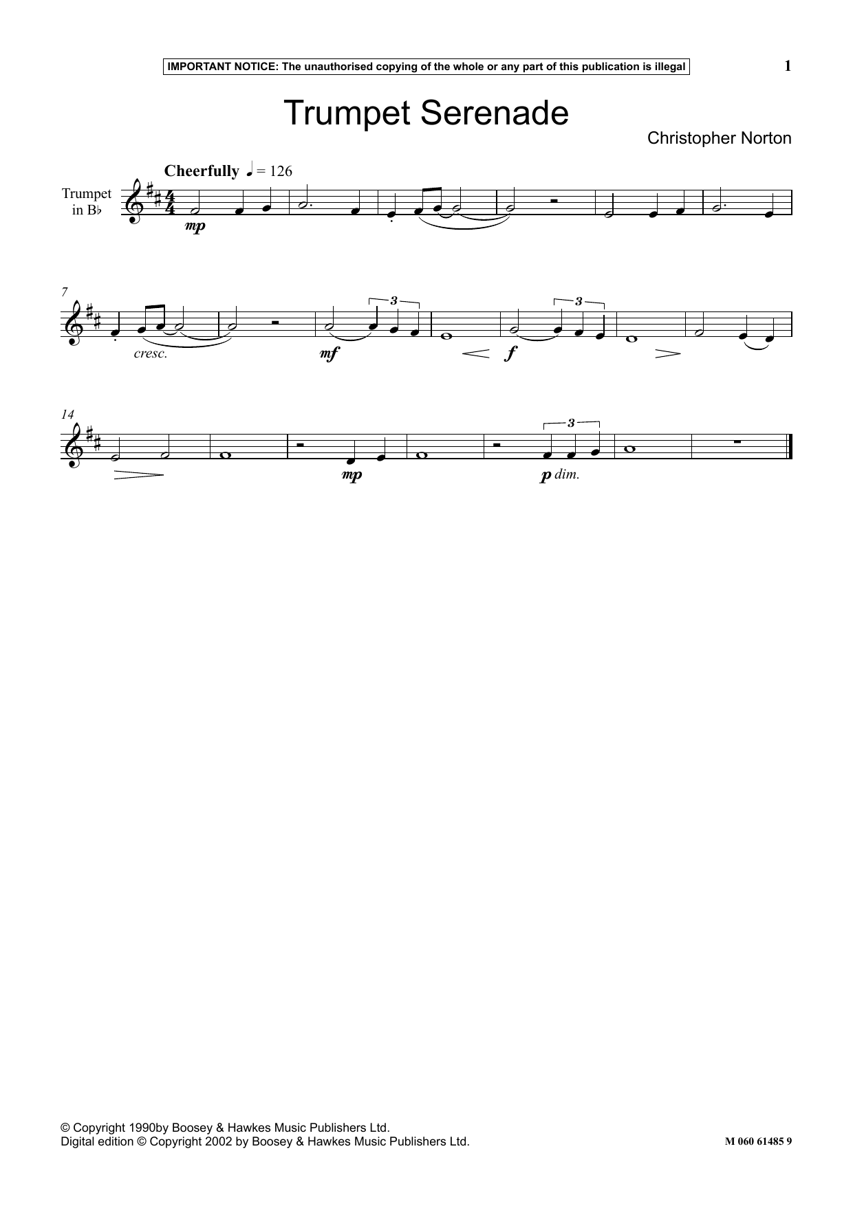 Download Christopher Norton Trumpet Serenade Sheet Music