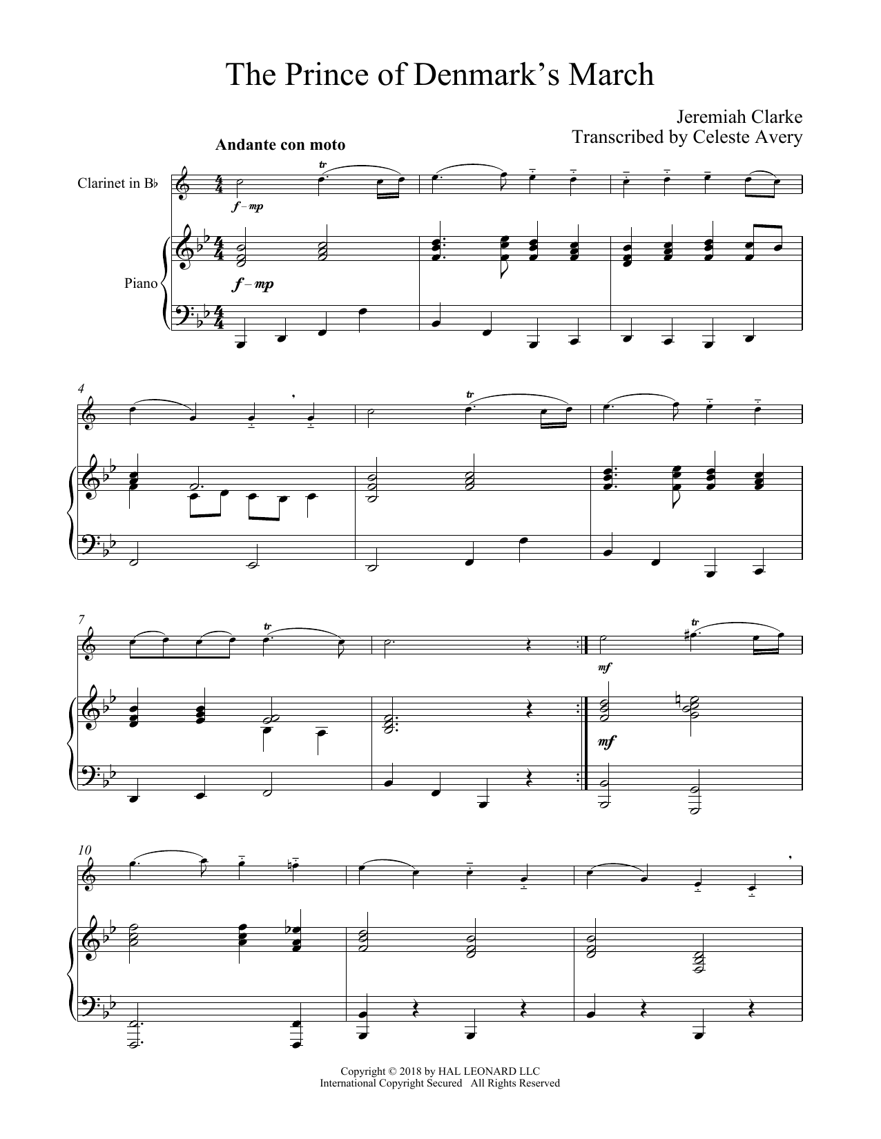Download Jeremiah Clarke Trumpet Voluntary Sheet Music