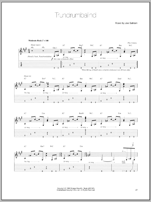 Download Joe Satriani Trundrumbalind Sheet Music