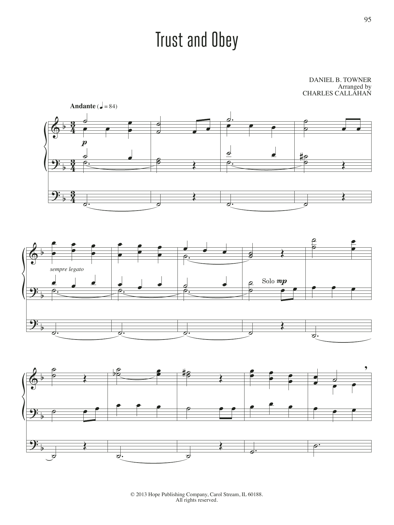 Download Charles Callahan Trust and Obey Sheet Music