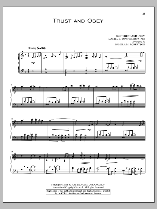 Download John H. Sammis Trust And Obey Sheet Music