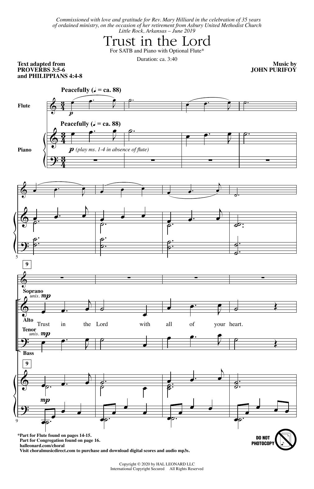 Download John Purifoy Trust In The Lord Sheet Music