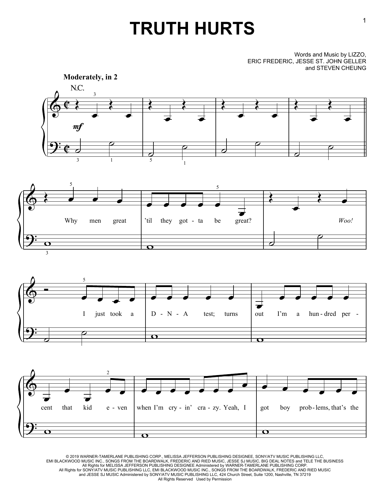 Download Lizzo Truth Hurts Sheet Music