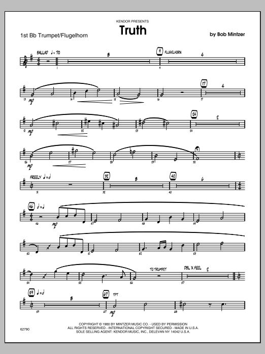Download Mintzer Truth - 1st Bb Trumpet Sheet Music