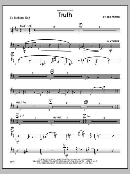 Download Mintzer Truth - Baritone Sax Sheet Music