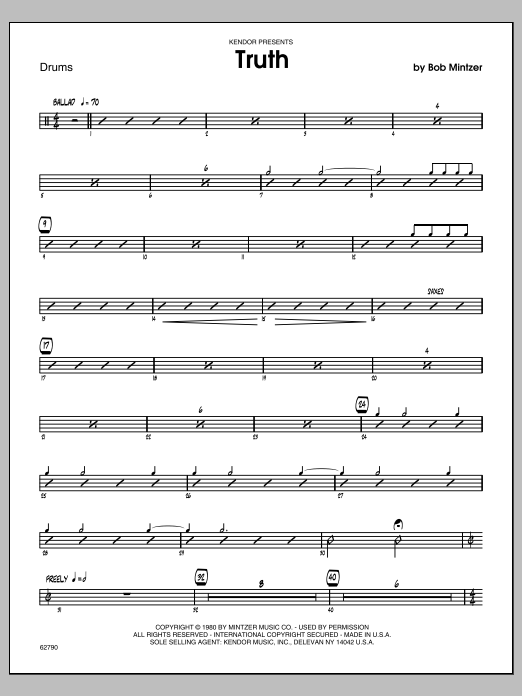 Download Mintzer Truth - Drums Sheet Music