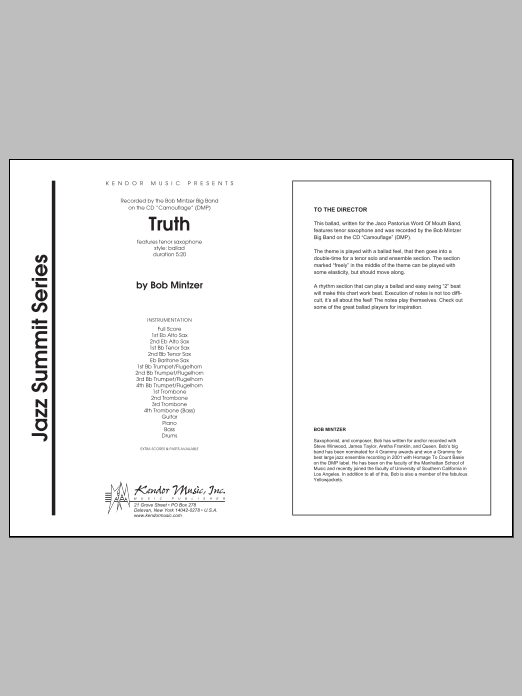 Download Mintzer Truth - Full Score Sheet Music