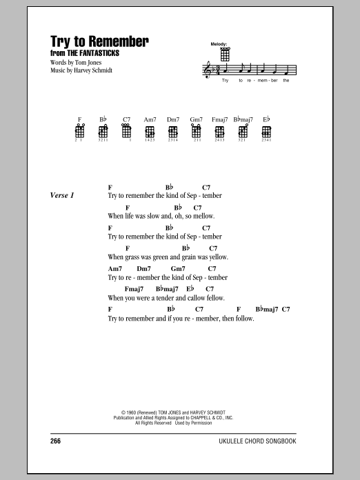 Download Tom Jones Try To Remember Sheet Music