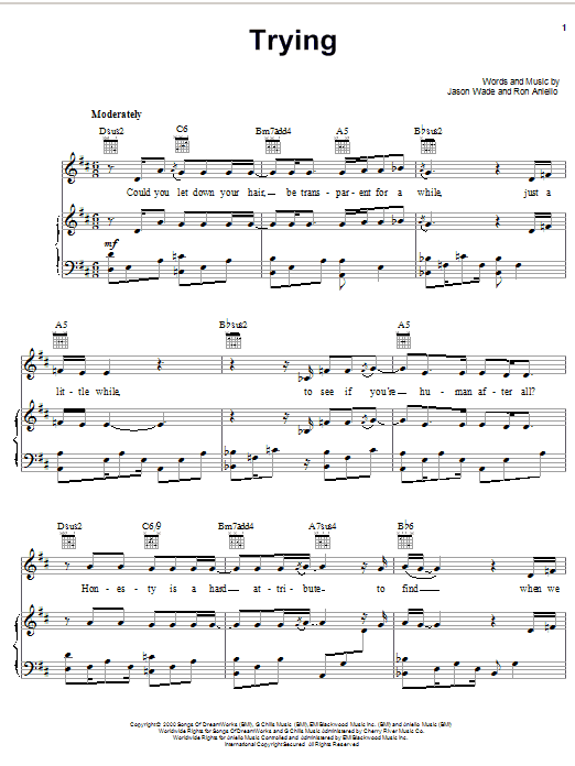 Download Lifehouse Trying Sheet Music