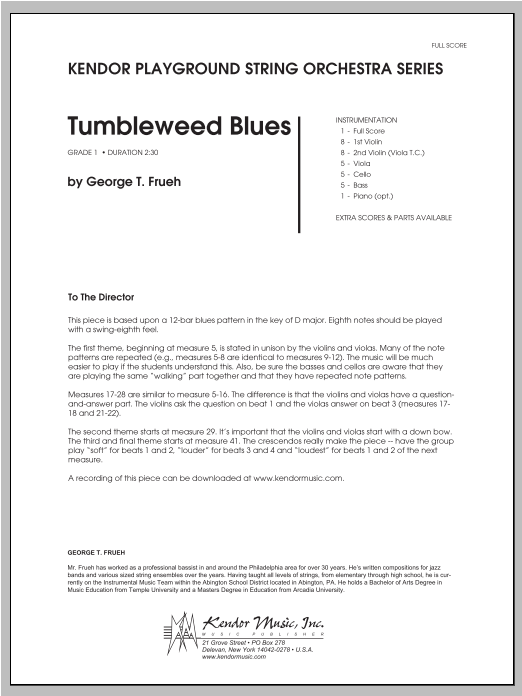 Download Frueh Tumbleweed Blues - Full Score Sheet Music