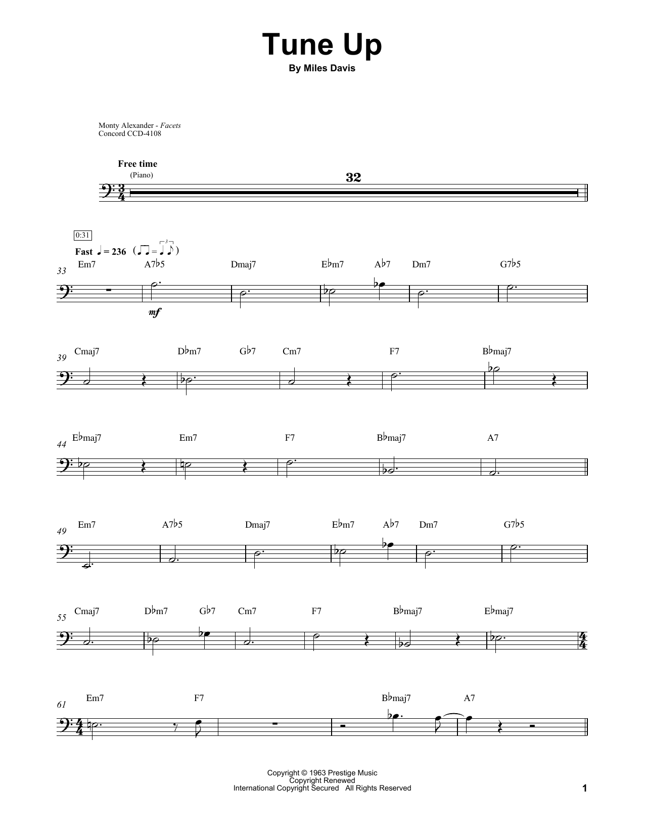 Download Ray Brown Tune Up Sheet Music