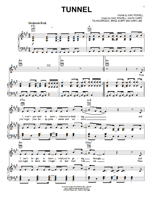 Download Third Day Tunnel Sheet Music